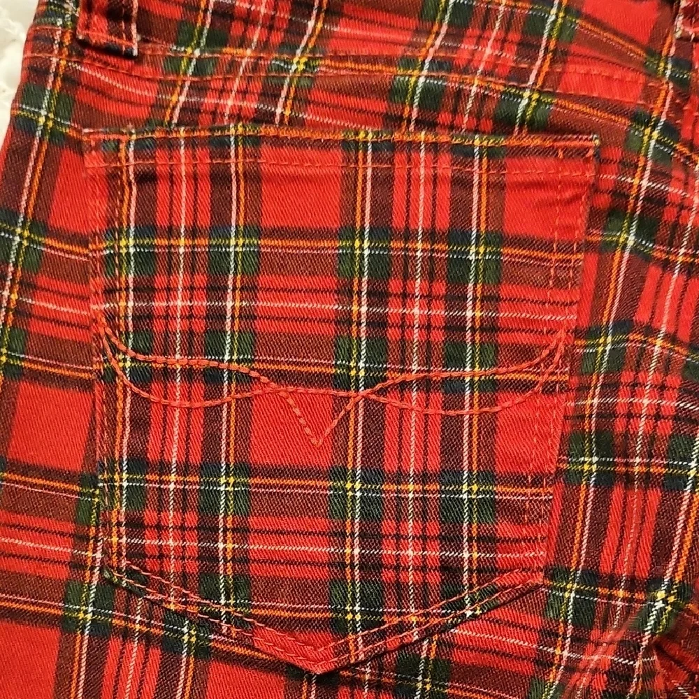 Ralph Lauren Girls Red Plaid Stretch Jeans